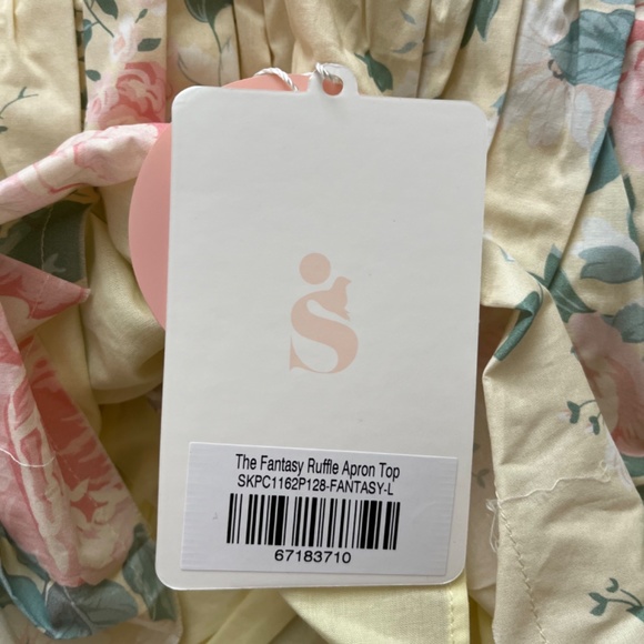 Selkie Floral Ruffle Top - Yellow and Pink - Picture 3 of 6